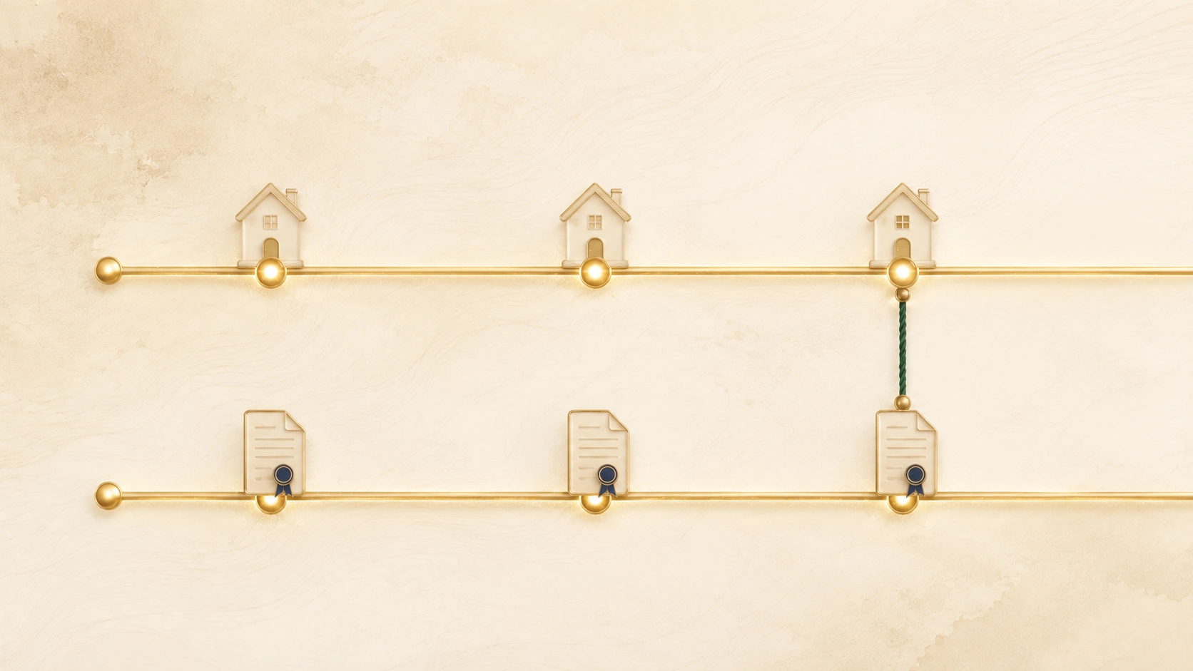 Two parallel timelines showing property purchase milestones aligning with SARS approvals