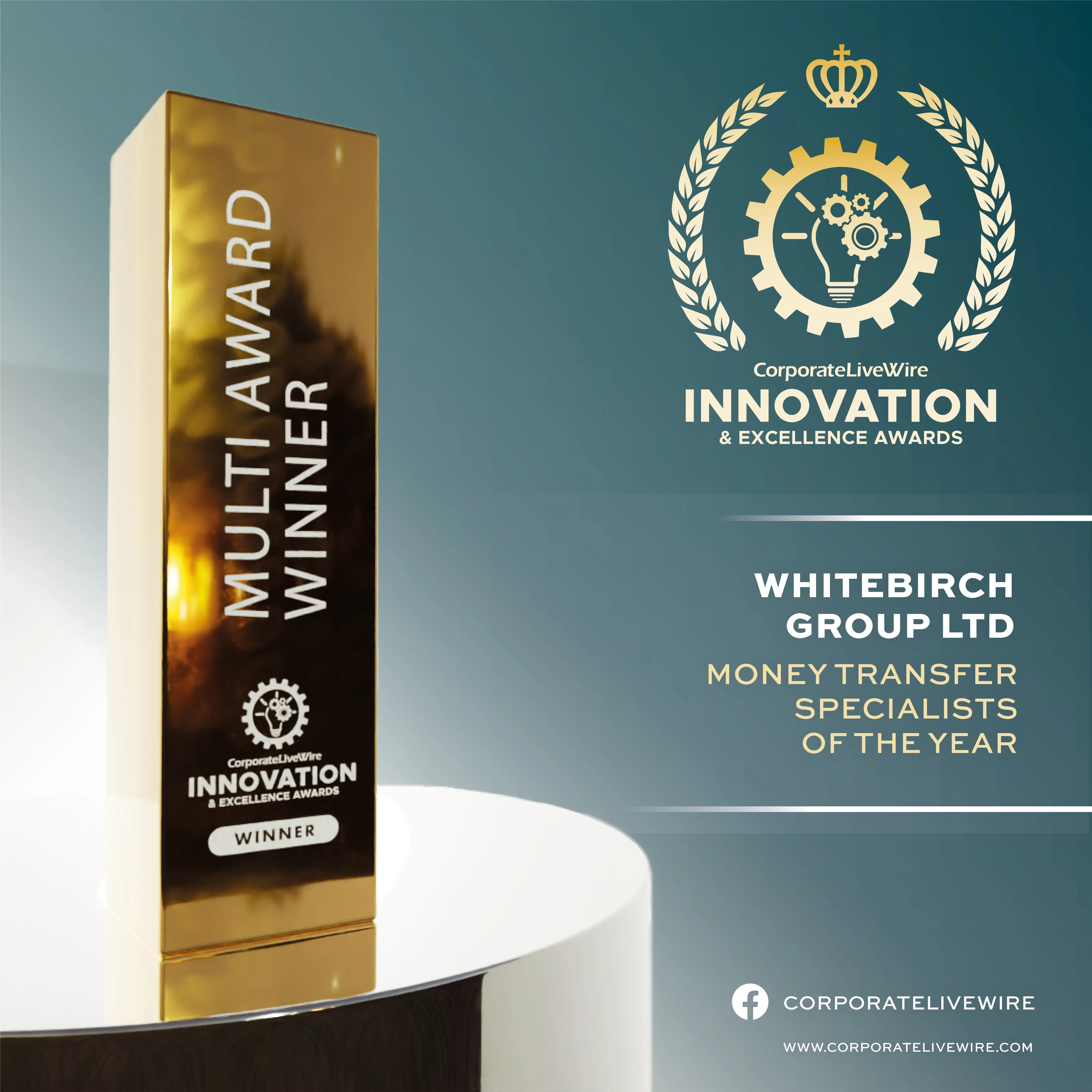 CorporateLiveWire Innovation & Excellence Awards — WhiteBirch Group Ltd, Money Transfer Specialists of the Year
