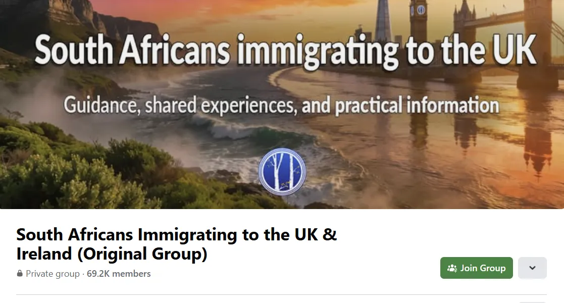South Africans Immigrating to the UK Facebook group